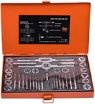 Edward Tools 40 Piece Tap and Die Set Metric - Steel Storage Case - Pro Grade C45 Carbon Steel - Includes Tap, Dies, Screwdriver, Tap Wrench, Screw Pitch Gauge - Create New or Repair Threads