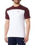 Vans Men's Script Crew Block SS T-Shirt, White-Port Royale, XL