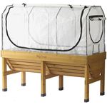 VegTrug Classic Greenhouse Frame and Multi-Cover Set, Compatible with Medium Classic VegTrug Planter, 28" x 70.7" x 35.4", White