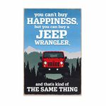 Open Road Brands Jeep Wrangler Wood Wall Decor - You Can't Buy Happiness But You Can Buy a Jeep Wrangler