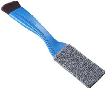 Blilo Double Head Brush for Car Clean, 2 in 1 Soft Soft Nylon and Coral Fleece Duster for Detailing Interior Exterior, Auto Air Vents Dashboard Screen Clean Brush, for Vehicle Wheel Crevice (Blue)