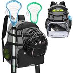 GOBUROS Lacrosse Bag, Lacrosse Equipment Backpack with Stick Pocket & Helmet Holder Holds All Lacrosse or Field Hockey Gears