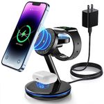 3 in 1 Charging Station for Apple Devices 18W Fast Mag-Safe Charger Stand Magnetic Wireless Charger Station for iPhone16 15 14 13 12 Pro/Pro Max/Plus/Mini AirPods 2/3/Pro iWatch Ultra/8/7/SE/6/5/4/3/2