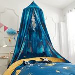 LOVFAS Children Bed Canopy Bed Canopy for Kids Extra Large Size Hanging Round Dome Kids Play Tent House Reading Nook for Boys,Girls,Bedroom Decor (Blue Sky)