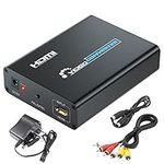 HDMI to S-Video Converter, SUNNATCH HDMI to Svideo RCA Converter, HDMI to Composite AV CVBS Audio Video Converter Adapter Includes RCA and S-Video Cables