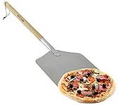 Woodside 12" Pizza Oven Shovel/Paddle, Long Removable Wooden Handle + Food Grade Stainless Steel Peel Blade, Traditional Design for Indoor/Outdoor Pizza Ovens