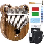 AKLOT Kalimba 17 Keys Thumb Piano Finger Piano Professional African Instrument Solid Wood with Protective Case Online Lesson Tuning Hammer Study Booklet for Kids Adult Gift