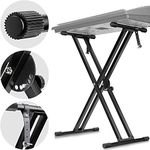 CAHAYA Keyboard Stand Double Braced X Style Adjustable Digital Piano Keyboard Stand with Locking Straps for 61 76 88 Keys (5 Heights Available) CY0245