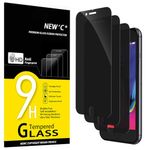 NEW'C 3 Pack Privacy Screen Protector for iPhone 8, iPhone 7, Enhanced 28-Degree Privacy Angle, Ultra Durable 9H Hardness, Bubble-Free