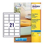 Avery Printable, Customisable Address Mailing Labels, Inkjet Printers, 21 Labels per A4 Sheet, 210 Labels, Quickdry (J8560)