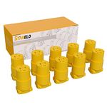 STARELO 10PCS Connector Extension Cord Ends Yellow Shell 125V 15A 2Pole 3Wire NEMA5-15R Industrial Grade 3-Prong Straight Blade Grounding Type,UL Listed(10Pcs).