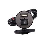 Motorcycle Electric USB Charger with Switch Motorcycle Phone Charger Power Adapter GPS USB Charger Socket - Waterproof 12V to 5V 1.5A