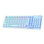 Docooler 99 Keys Wired Keyboard RGB Gaming Keyboard with 19-Key Non-Ghosting Metal Base, Ergonomic Design, Sound Level Control with Rainbow Light