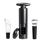 Wine Opener Set 4pcs Reusable Manual Easy Twister Wine Corkscrews with Foil Cutter Vacuum Pump Stoppers and Aerator Pourer for Restaurant Home Kitchen Bar Party