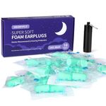 VeoryFly Foam Ear Plugs for Sleep, 2024 New Soft Earplugs 10 Pairs Reusable Noise Cancelling Ear Plugs with a Travel Case, 38dB SNR Noise Reduction Earplugs for Sleeping Snoring Concert - Aqua Green M