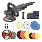 Random Orbital Polisher Kit，Buffer Polisher 6 Variable Speed 2500-4800 RPM, Detachable Handle, Ideal for Car Sanding, Polishing, Waxing, Sealing Glaze(5Inch+6Inch+19 Items