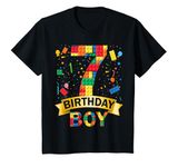 Youth 7rd Birthday Boy 7 Year Old Building Blocks 7th Birthday Boy T-Shirt