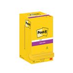 Post-it Super Sticky Notes Ultra Yellow Colour, Pack of 12 Pads, 90 Sheets per Pad, 76 mm x 76 mm - Extra Sticky Notes For Note Taking, To Do Lists & Reminders