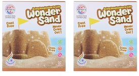 RATNA'S Wonder Sand 500g Smooth Sand for Kids with One Big Mould (Without Tray) (Brown) - Creative and Relaxing Sand Play Experience for Kids (Pack of 2)