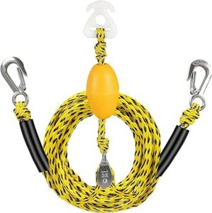 Watersports Heavy Duty Tow Harness with D Rings,Boat Tow Harness for Towing Towable Tube, Water Ski, Wakeboard (Yellow Black (18 feet=8.5'+8.5"+1))