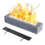 16'' Large Table Top Firepit, KISKVV Concrete Outdoor & Indoor Fire Pit Tabletop, Rectangular Smores Maker Kit, Tabletop Fire Pit, Small Portable Mini Indoor Fireplace