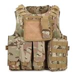 QMFIVE MOLLE RRV Assault Combat Vest with pouch/Traning Protective Security Vest for Tactical Hunting Airsoft Outdoor (MC)