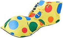 Shatchi Clown Shoes Covers Oversized Circus Yellow Polka Dot Fancy Dress Costume Accessories Book Day, Multi