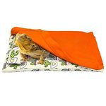 Bearded Dragon Bed Reptile Sleeping Bag with Pillow and Blanket Small Pet Warm Hide Habitat for Hamsters Lizards Bearded Dragon (Orange)