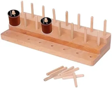 Ussuris Wooden Fly Tying Thread Spool Stand,Spools Thread Holder Organizer for Tying Flys and Jigs