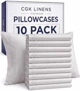 King Pillow Cases Set of 10 - Ultra Soft Hotel Quality Pillowcase Covers - Comfy, Cozy & Wrinkle Free - Shrink, Stain and Fade Resistant - Machine Washable Pillow Protectors - 10 Pcs Set - French Grey
