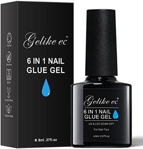 Gelike EC Gel Nail Glue UV Light: 6 in 1 Adhesive Gel Nail Polish, Strong Nail Glue For Press On Nails Nails Acrylic Tips, Long Last Gel x Nail Kit Blooming Gel Girl Gift for Home Salon Beginner DIY