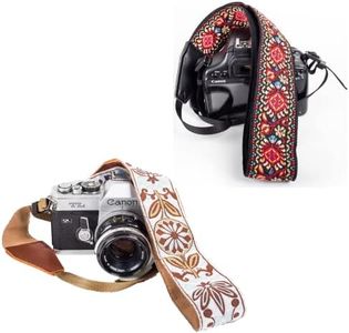 Art Tribute Red & White Woven Vintage Camera Straps Bundle Package- Great GIft for Man and Women Photographers