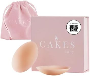 CAKES Body® grippy (Non-Adhesive) Circle Nipple Covers for Women - Silicone Nipple Covers with Travel Pouch - Reusable Design for Sports Bras, Swimear & Bralettes - Honey, Itty Bitty Size (A-AA)