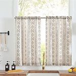 jinchan Boho Kitchen Curtains Linen