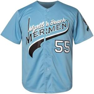 EETUG Youth Kenny Powers Jersey 55 Hip Hop Movie Baseball Jersey for Boys Stitched Girl's Shirt Blue S-XL (X-Large,Youth 55 Blue)