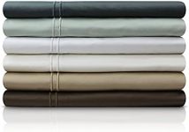 MALOUF 400 Thread Count Genuine Egyptian Cotton Bed Sheet Set, Silver Sage, Cal King