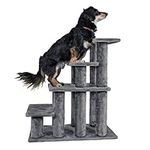 Furhaven Steady Paws Multi-Step Pet Stairs for High Beds & Sofas - Gray, 4-Step