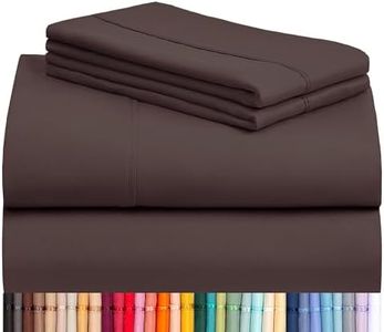 LuxClub 6 PC Full Sheet Set, Breathable Luxury Bed Sheets, Deep Pockets 18" Eco Friendly Wrinkle Free Cooling Bed Sheets Machine Washable Hotel Bedding Silky Soft - Brown Full