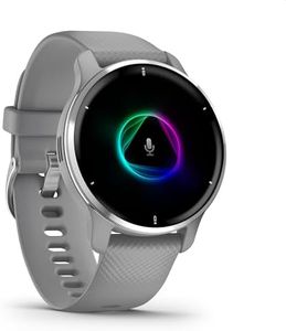 Garmin Venu 2 Plus, Smartwatch AMOLED 1,3", Microfono e cassa, Musica, Garmin Pay, +25 App sport, GPS, Cardio, SpO2 (Silver & Powder Gray)
