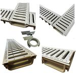 Future Build Supplies Ltd 1 x Grey Ultra Low Profile Shallow Flow Drain Plastic Grating 50mm Deep x 1m Length x 125mm Width Drainage Channel suitable for Garden Patios and Driveways