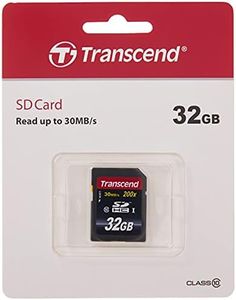Transcend 32GB SDHC Class 10 Flash Memory Card Up to 30MB/s (TS32GSDHC10)