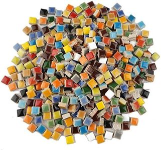 Lanyani 1.6pounds / 500pcs Colorful Ceramic Mosaic Tiles for Crafts, 1/2 inch Square Glazed Porcelain Pieces Tile for Mosaic DIY, 12mm Variety Colors Glass Mosaic Tiles Bulk