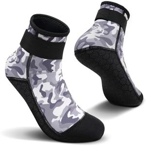 Yikayin Neoprene Socks, 3mm Wetsuit Socks for Women Men, Anti-Slip Thermal Swimming Socks Diving Socks for Snorkeling, SUP, Kayaking - Grey XXL
