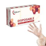 Robustt Disposable Hand Gloves | Plastic Hand Gloves | Reusable, Anti Bacterial Transparent Food Safe Gloves For Hair-dye, Clinics, Hotels, Salons, Kitchen (Universal Fit, 200 Pcs)