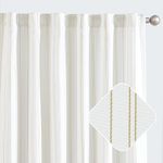 JINCHAN Yellow and White Striped Curtains 96 Inches Long for Living Room Bedroom Yellow on White Curtains Pinstripe Curtains Privacy Light Filtering Rod Pocket Modern Window Curtains Set 2 Panels