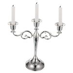 Coolty 3-Arm Candle Holder, Vintage Candle Stand Candlesticks Holder for Dinner Wedding Party Home Decor Christmas Ornaments (Silver)