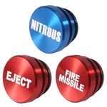 Dealikee 3PCS Car Cigarette Lighter Plug, Billet Aluminum Dustproof NITROUS EJECT FIRE MISSILE Button for Car, Standard 12V Universal Replacement Socket Cover Fits Most Vehicles and Boats