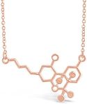 THC Molecule Necklace, CBD Molecule Jewelry, Geek Jewelry for Women, Nerdy Jewelry Gift, Science Lovers Gifts, CBD Oil Lovers Gifts (Rose Gold Tone)