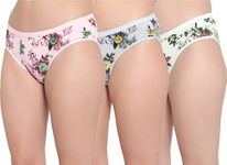 Swenson Women Printed Cotton Bikini Panty for Daily use Full Coverage Hipster Bikini Panty for Women Pack of 3 (XXLarge, Pink,Green,Light Green)