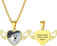 PROSTEEL Photo Engraved Necklace Sisters Necklace Gold Plated Personalized Heart Pendant Custom Photo Necklace